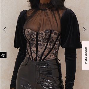 Black lace body suite